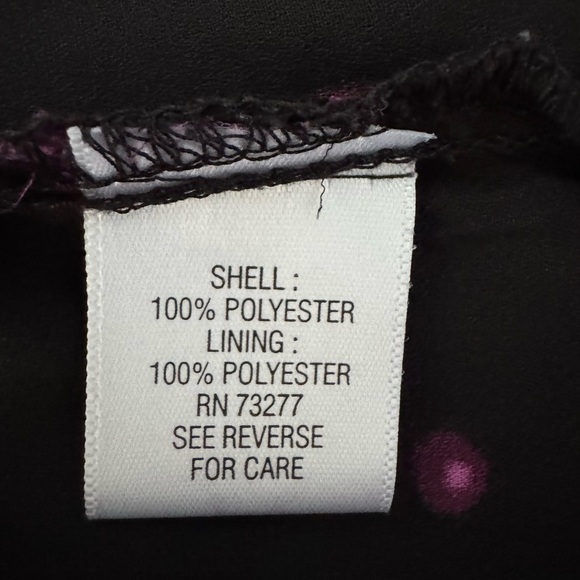 Apt. 9 Black and Purple Layered Blouse with Sheer Sleeves - Picture 5 of 7